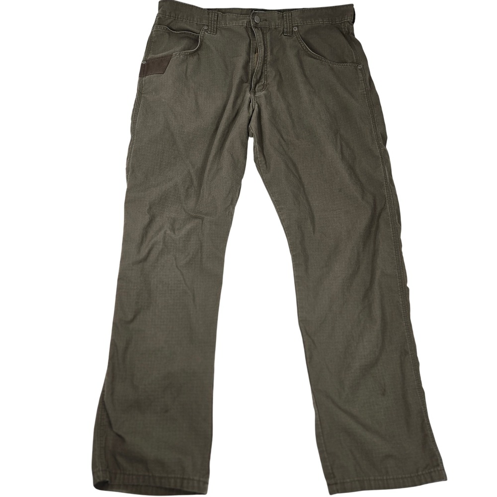 Wrangler Workwear Pants Cotton Canvas Rip Stop Carpenter Utility Olive 36x30